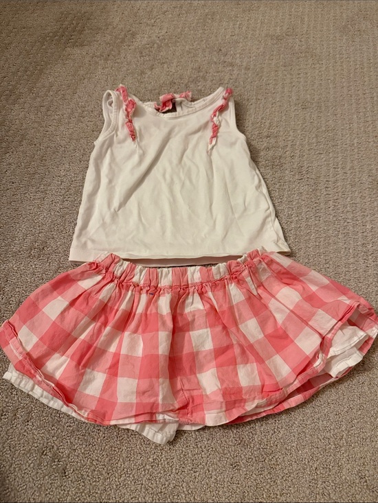 Tommy Bahama Other - Girls Pink Gingham Skirt with White Tank Top